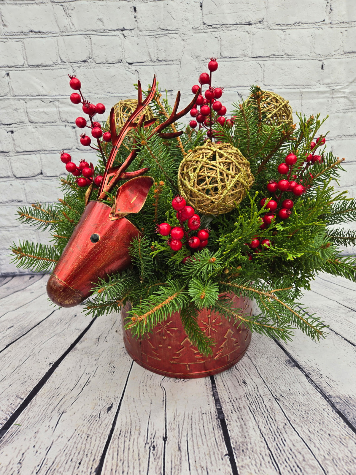 Red & Gold Reindeer Tin Workshop, Sunday, Dec 6th, 10am